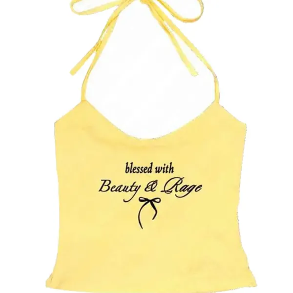 Y2K Tops|Aesthetic T-Shirts & Graphic Tees*Boogzel Clothing Beauty & Rage Y2K Halter Top