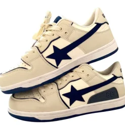 Aesthetic Sneakers*Boogzel Clothing Beige & Navy Shooting Star Sneakers Brown/blue