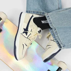 Aesthetic Sneakers*Boogzel Clothing Beige & Navy Shooting Star Sneakers Brown/blue