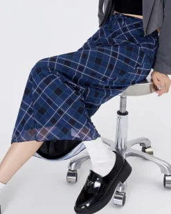 Skirts*Boogzel Clothing Best In Class Plaid Maxi Skirt in Blue