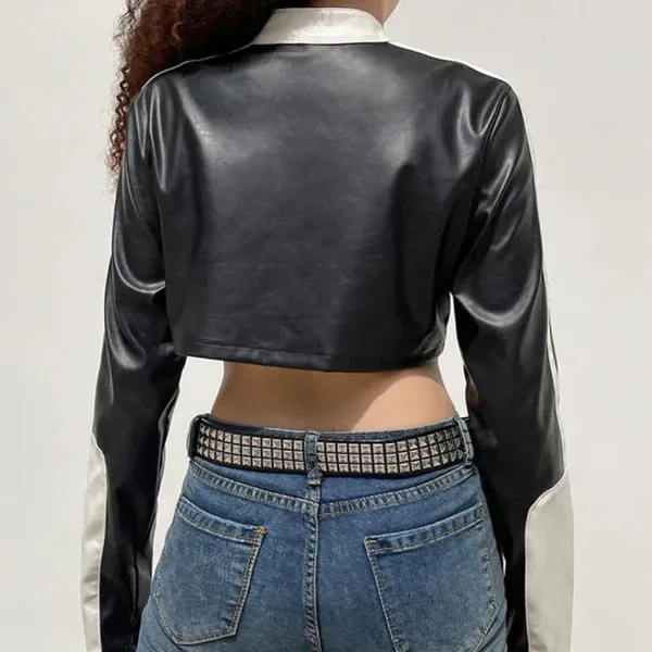 Coats & Jackets*Boogzel Clothing Biker Girl Leather Cropped Jacket Black/white