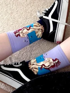 Socks*Boogzel Clothing Birth of Venus Botticelli Socks Blue