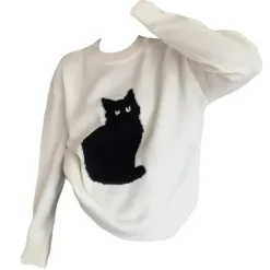 Sweaters*Boogzel Clothing Black Cat Aesthetic Sweater
