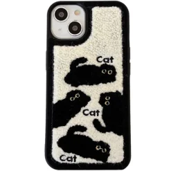 Iphone Cases*Boogzel Clothing Black Cat Embroidered iPhone Case Black/white