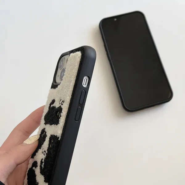 Iphone Cases*Boogzel Clothing Black Cat Embroidered iPhone Case Black/white