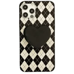 Iphone Cases*Boogzel Clothing Black Heart Argyle iPhone Case Black/white