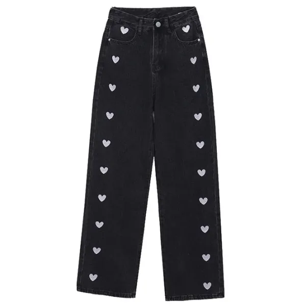 Jeans*Boogzel Clothing Black Hearts Jeans