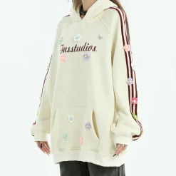 Hoodies*Boogzel Clothing Blokette Aesthetic Floral Embroidery Hoodie