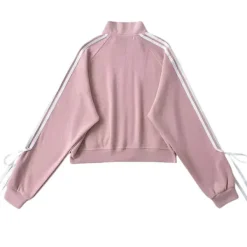 Sweatshirts*Boogzel Clothing Blokette Bows Side Stripe Zip Up Sweatshirt