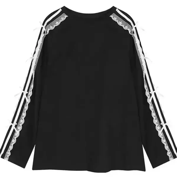 Sweatshirts|Long Sleeve Tops*Boogzel Clothing Blokette Side Stripe Lace Long Sleeve