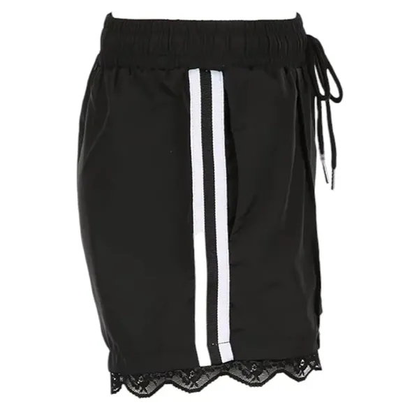 Shorts*Boogzel Clothing Blokette Side Stripe Lace Shorts Black