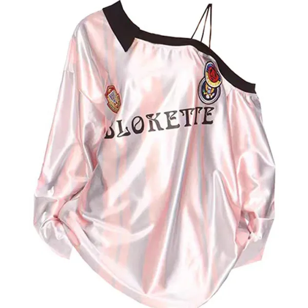 Sweatshirts|Long Sleeve Tops*Boogzel Clothing Blokette Striped Off-Shoulder Jersey