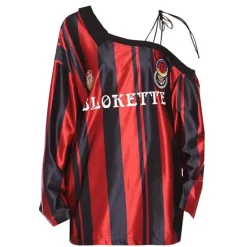 Sweatshirts|Long Sleeve Tops*Boogzel Clothing Blokette Striped Off-Shoulder Jersey