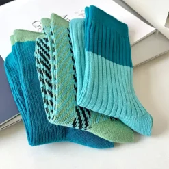 Socks*Boogzel Clothing Blue & Green Patterned Socks