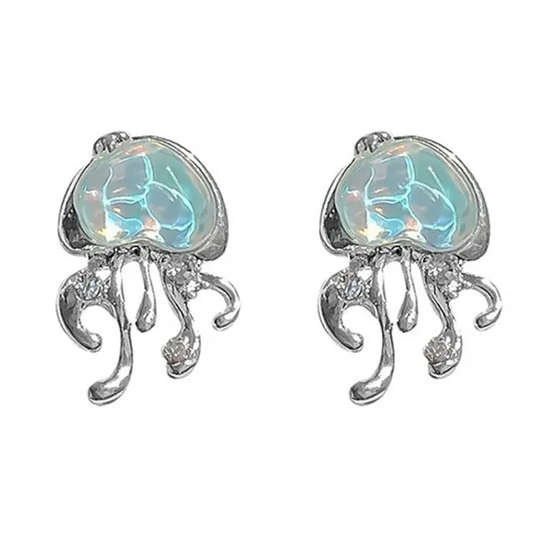 Earrings*Boogzel Clothing Blue Jellyfish Earrings Silver/blue