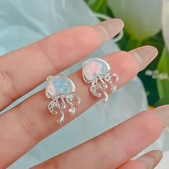 Earrings*Boogzel Clothing Blue Jellyfish Earrings Silver/blue