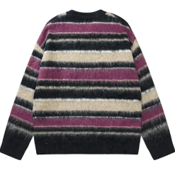 Striped Sweaters|Sweaters*Boogzel Clothing Blueberry & Cream Striped Sweater Purple/beige