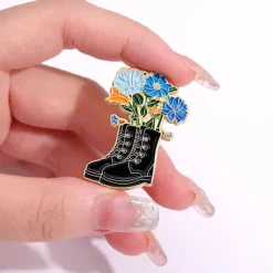 Other*Boogzel Clothing Boots with Flowers Brooch Pin