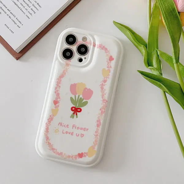 Iphone Cases*Boogzel Clothing Bouquet of Tulips iPhone Case White