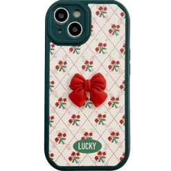 Iphone Cases*Boogzel Clothing Bow Flowers iPhone Case Red/green