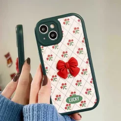 Iphone Cases*Boogzel Clothing Bow Flowers iPhone Case Red/green
