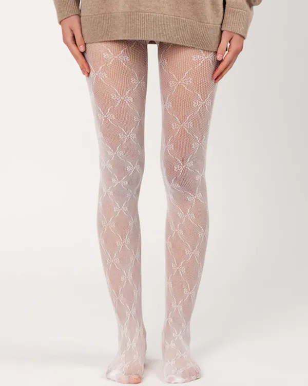 Other*Boogzel Clothing Bow Pattern Fishnet Tights