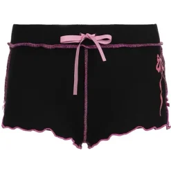 Shorts*Boogzel Clothing Tennis Bow Print Coquette Micro Shorts Black/pink