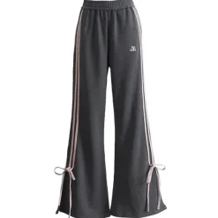Pants & Trousers*Boogzel Clothing Bow Side Stripe Sweatpants Grey