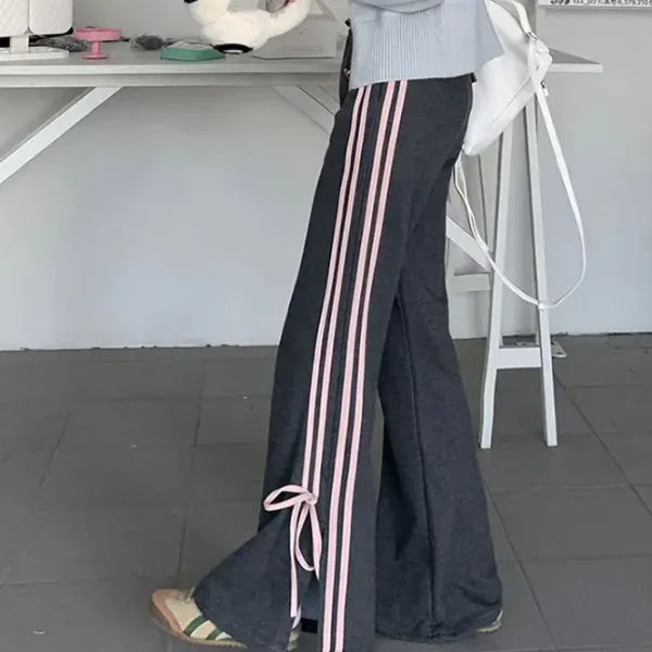 Pants & Trousers*Boogzel Clothing Bow Side Stripe Sweatpants Grey