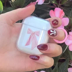 Iphone Cases*Boogzel Clothing Bowknot Airpods Case Clear/pink