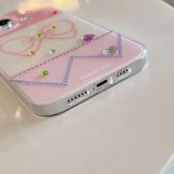 Iphone Cases*Boogzel Clothing Bowknot Rhinestone iPhone Case Pink