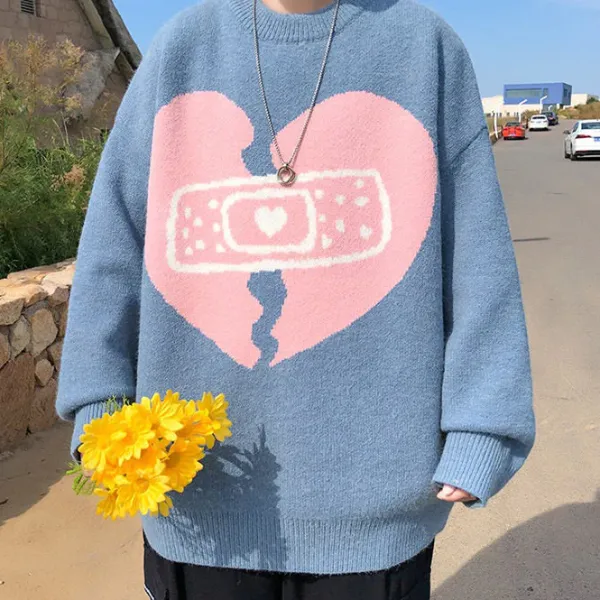 Sweaters*Boogzel Clothing Broken Heart Sweater
