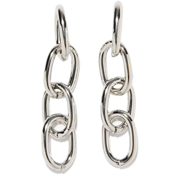 Earrings*Boogzel Clothing Broken Times Chain Earrings Silver