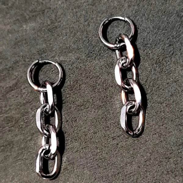 Earrings*Boogzel Clothing Broken Times Chain Earrings Silver