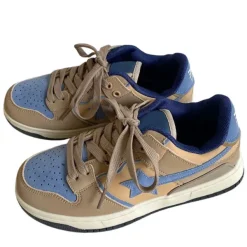 Aesthetic Sneakers|Mens*Boogzel Clothing Brown & Blue Shooting Star Sneakers Brown/blue