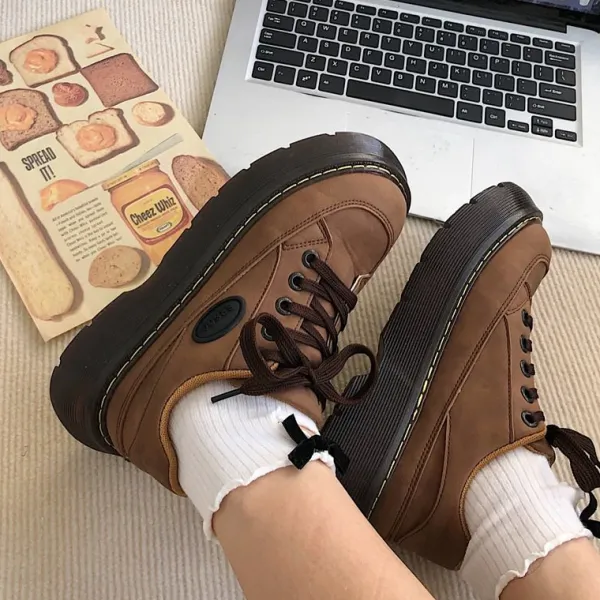 Classics|Boots / Platform Boots*Boogzel Clothing Brown Aesthetic Platform Oxford Shoes