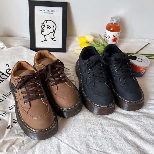 Classics|Boots / Platform Boots*Boogzel Clothing Brown Aesthetic Platform Oxford Shoes