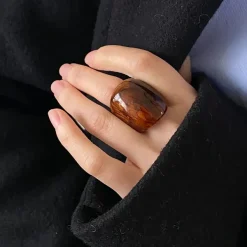Rings*Boogzel Clothing Chunky Resin Ring Brown
