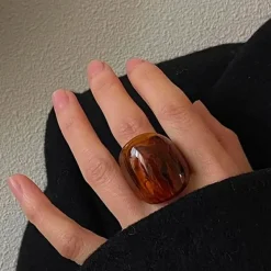 Rings*Boogzel Clothing Chunky Resin Ring Brown