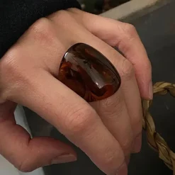Rings*Boogzel Clothing Chunky Resin Ring Brown