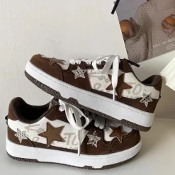 Classics|Aesthetic Sneakers*Boogzel Clothing Star Aesthetic Sneakers Brown