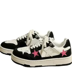 Classics|Aesthetic Sneakers*Boogzel Clothing Bubblegum Pink Star Sneakers in Black