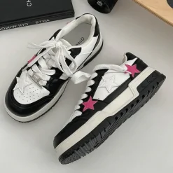 Classics|Aesthetic Sneakers*Boogzel Clothing Bubblegum Pink Star Sneakers in Black