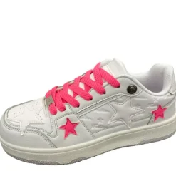 Classics|Aesthetic Sneakers*Boogzel Clothing Bubblegum Pink Star Sneakers in White