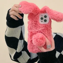 Iphone Cases*Boogzel Clothing Bunny Ears Furry iPhone Case Pink