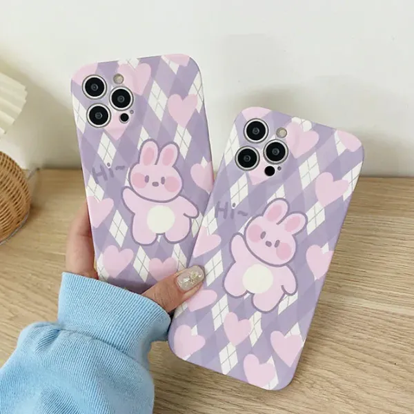 Iphone Cases*Boogzel Clothing Bunny Lilac Argyle iPhone Case Purple