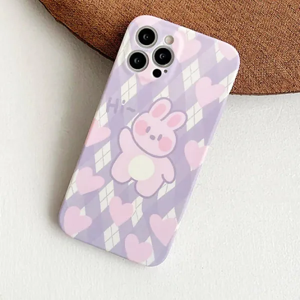 Iphone Cases*Boogzel Clothing Bunny Lilac Argyle iPhone Case Purple