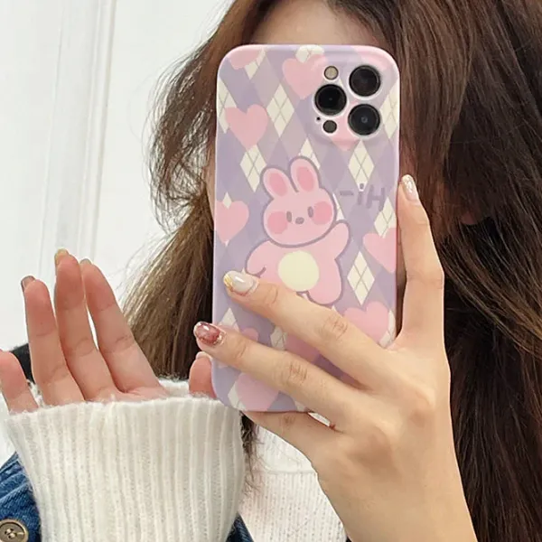 Iphone Cases*Boogzel Clothing Bunny Lilac Argyle iPhone Case Purple