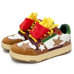 Aesthetic Sneakers*Boogzel Clothing Burger & Star Sneakers Brown/green