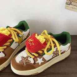 Aesthetic Sneakers*Boogzel Clothing Burger & Star Sneakers Brown/green